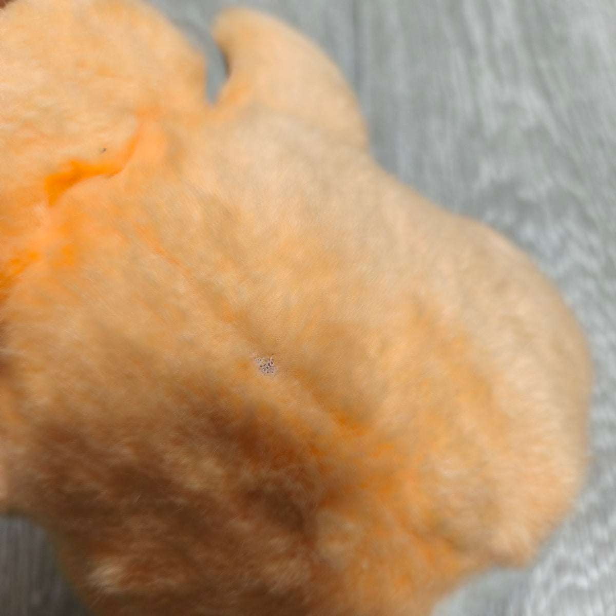 Vintage Plaid Teddy Bear Stuffed Animal Orange White Yellow Snout Plush Toy