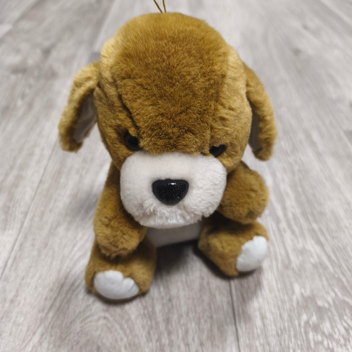 Vintage Brown Dog Plush Stuffed Animal Toy Hanging String Ornament Puppy Small