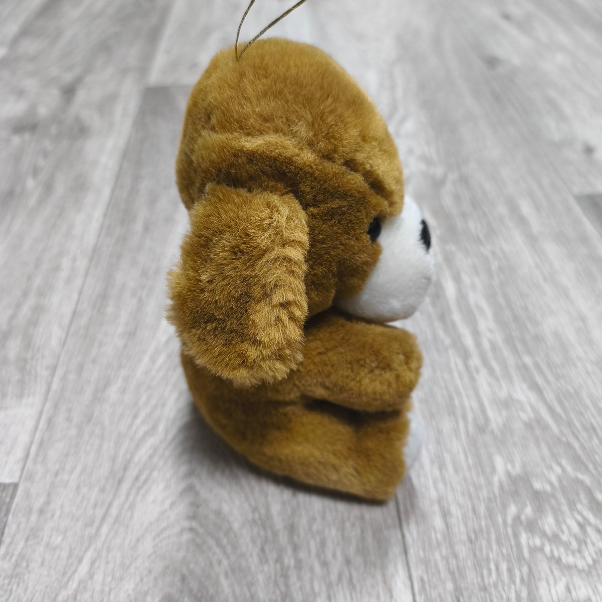Vintage Brown Dog Plush Stuffed Animal Toy Hanging String Ornament Puppy Small