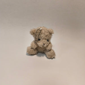 Mini Plush Teddy Bear Keychain Bag Charm Beige Soft Stuffed Animal Toy Pendant