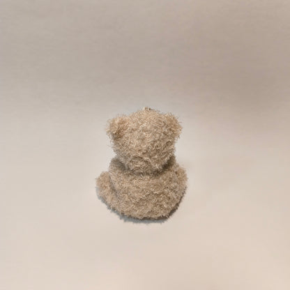 Mini Plush Teddy Bear Keychain Bag Charm Beige Soft Stuffed Animal Toy Pendant