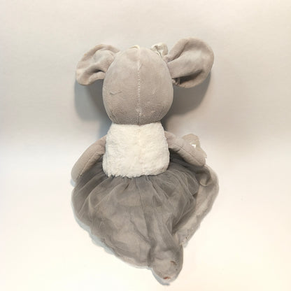 Plush Ballerina Mouse Stuffed Animal Toy Grey Tulle Tutu Dress Star Shoes