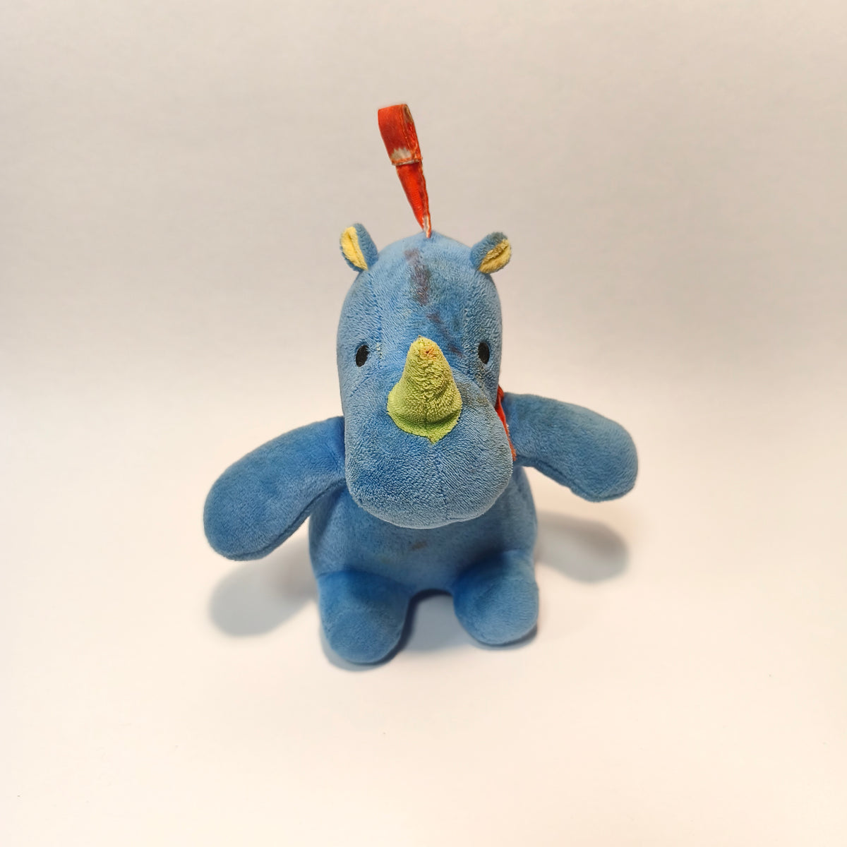 Lupilu Blue Rhino Rhinoceros Plush Stuffed Animal Baby Toy Yellow Horn Tail