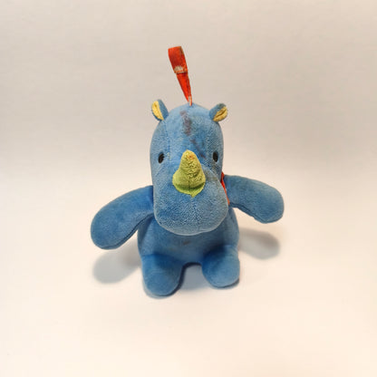 Lupilu Blue Rhino Rhinoceros Plush Stuffed Animal Baby Toy Yellow Horn Tail