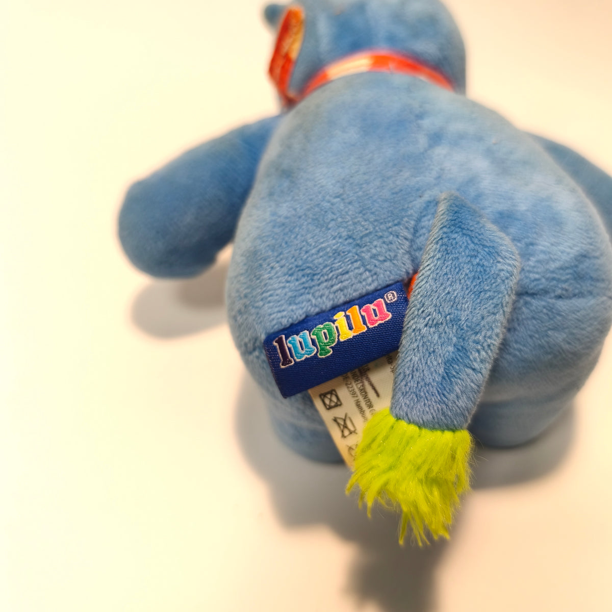 Lupilu Blue Rhino Rhinoceros Plush Stuffed Animal Baby Toy Yellow Horn Tail
