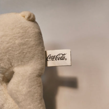 Coca-Cola Vintage Plush Polar Bear White Stuffed Toy Red Scarf Mascot Beanie