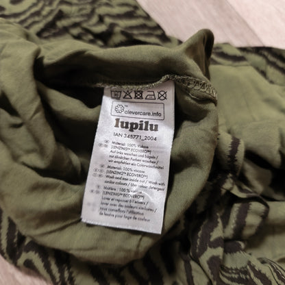 Lupilu Girls Dress 98/104 2-4 Years Green Zebra Print Long Sleeve Viscose