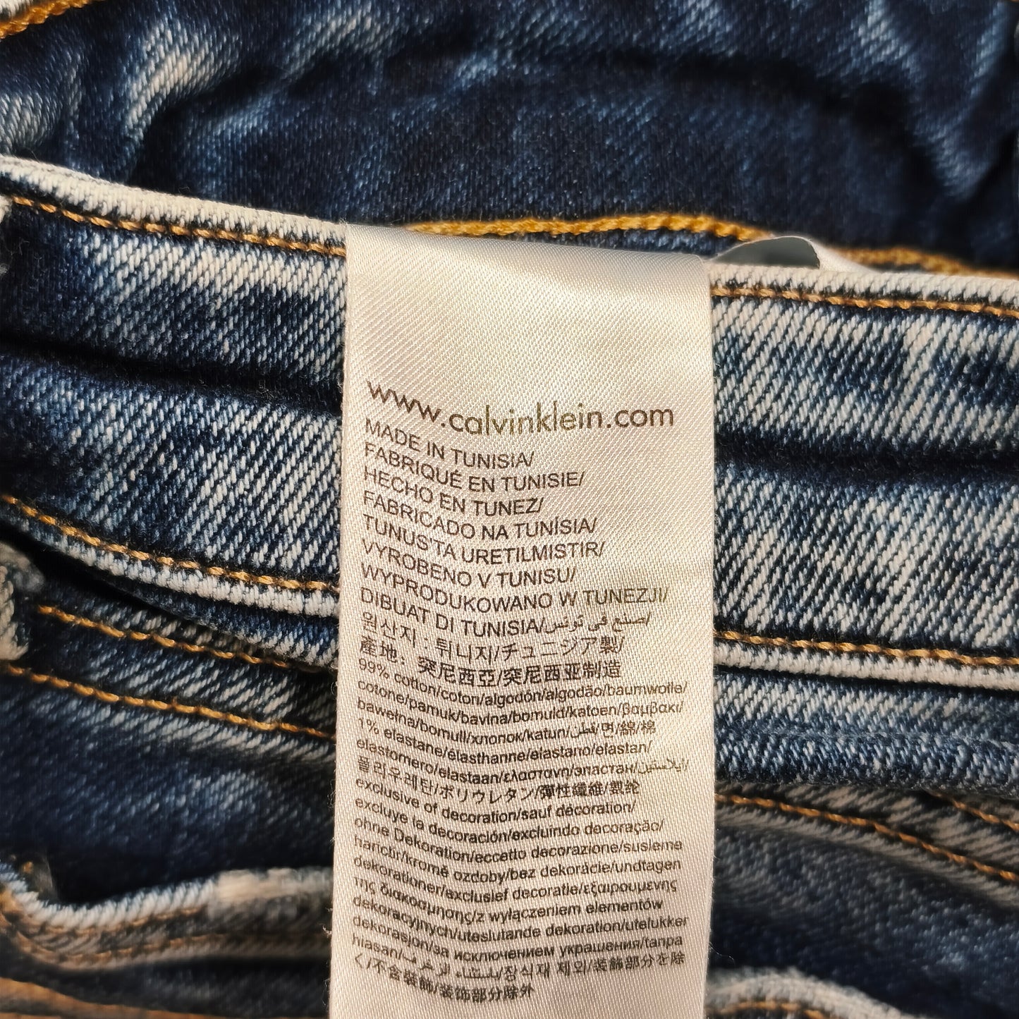 Calvin Klein Jeans Womens W25 L32 High Rise Skinny Blue Dip Dye Raw Hem Jeans