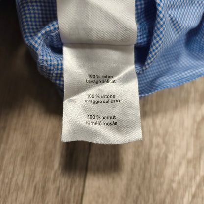 Royal Class Selection Mens Dress Shirt Blue White Gingham Modern Fit 41