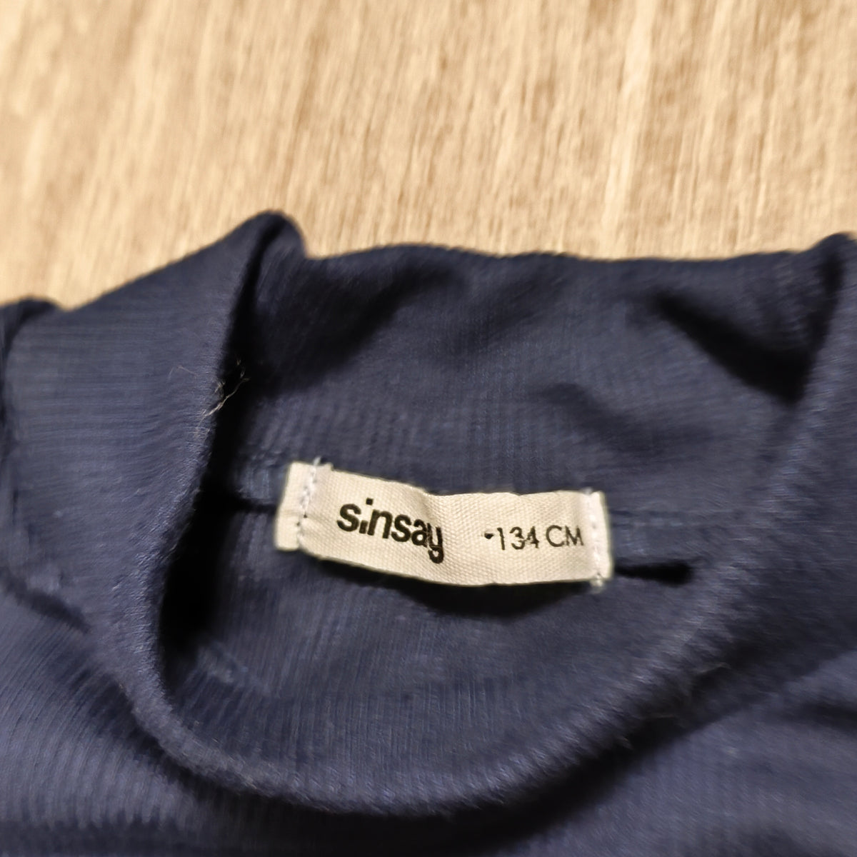 Sinsay Girls Navy Ribbed Mock Neck Long Sleeve Dress Size 134 CM 9 Years