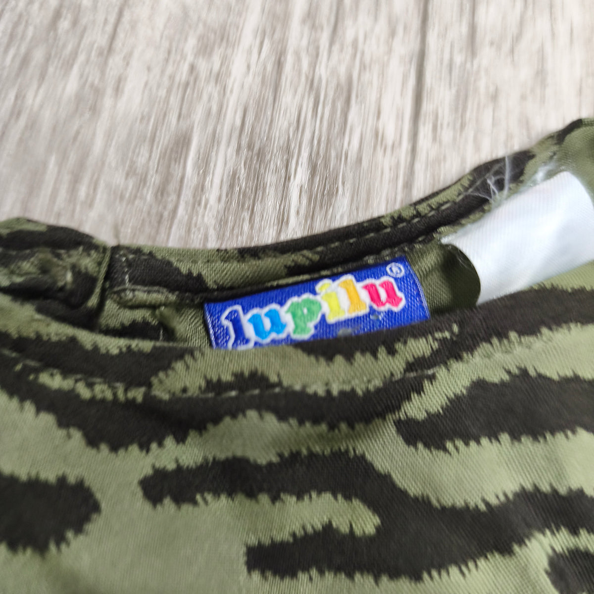 Lupilu Girls Dress 98/104 2-4 Years Green Zebra Print Long Sleeve Viscose