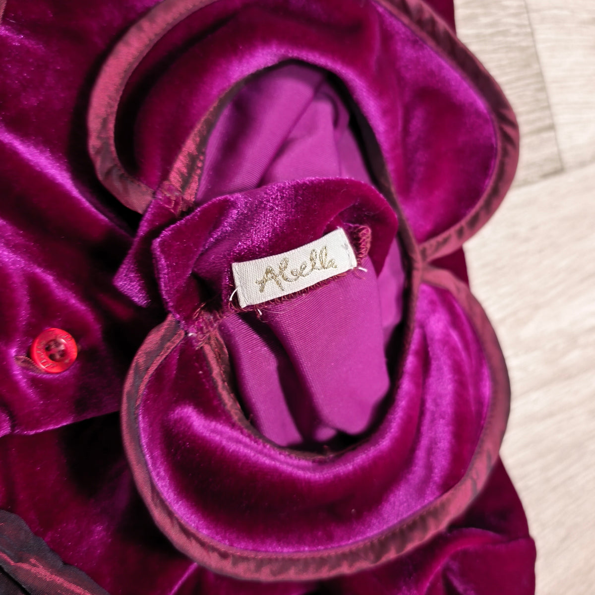 Abella Girls Velvet Dress 4 Years 104cm Magenta Purple Party Bow