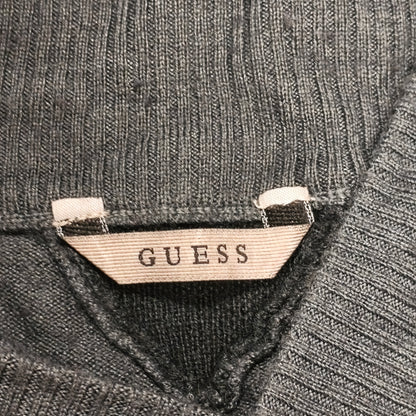 GUESS Men's Gray Wool Blend Shawl Collar Pullover Sweater Size M Patch Logo