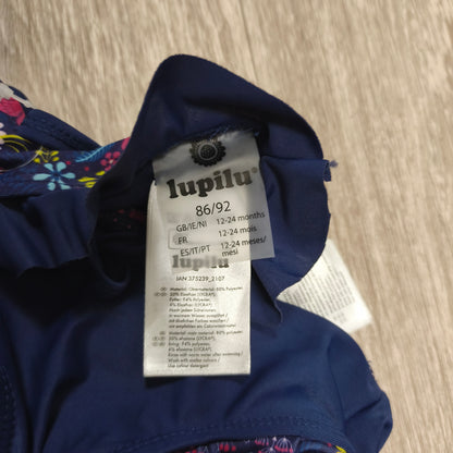 Lupilu Girls Navy Floral 2 Piece Swimsuit Bikini Swimwear NWT 12-24 Months 86/92