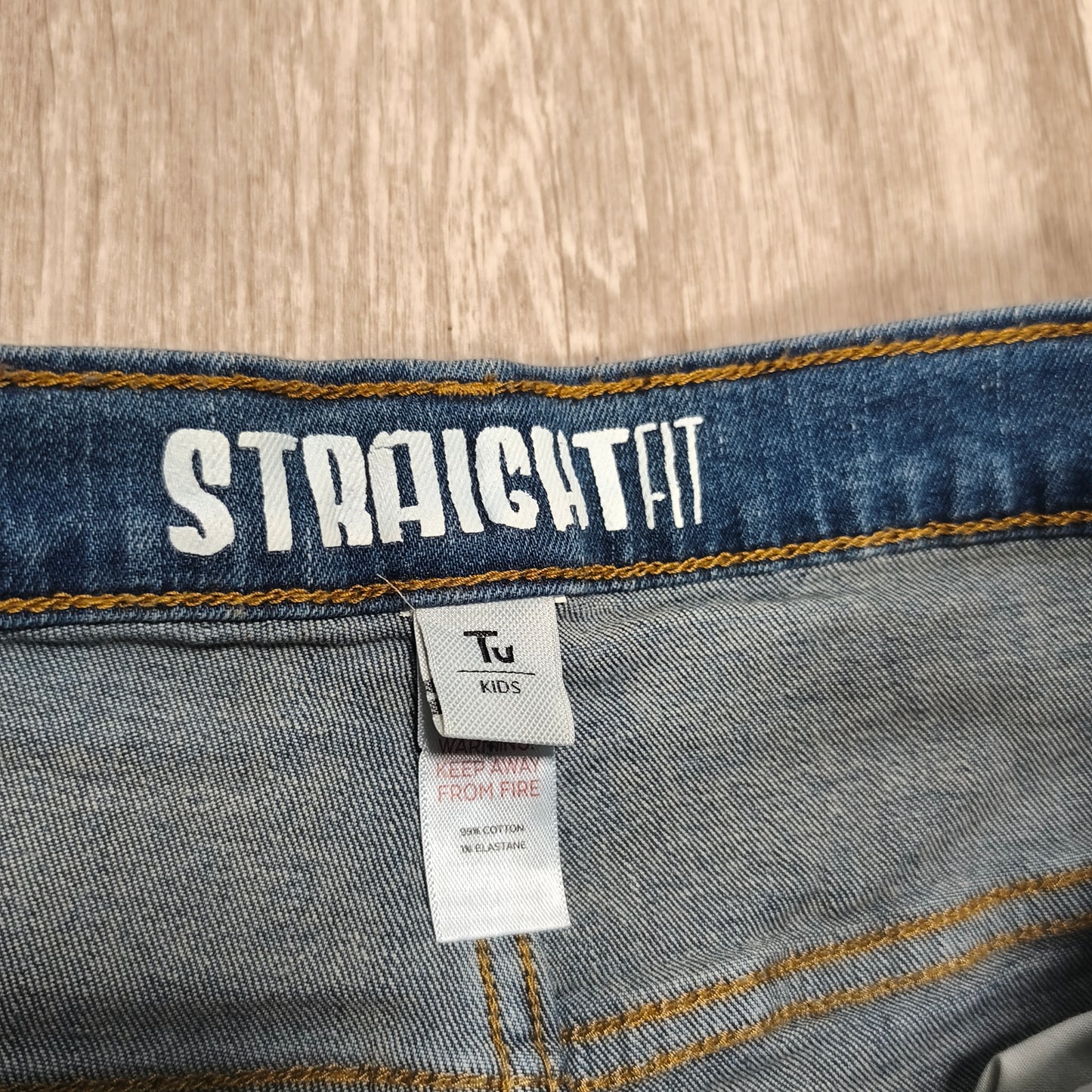 Tu Kids Unisex Straight Fit Denim Jeans Blue Size 13 Years 158cm Stretch