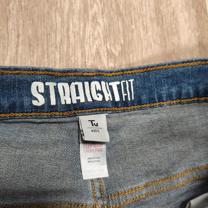 Tu Kids Unisex Straight Fit Denim Jeans Blue Size 13 Years 158cm Stretch