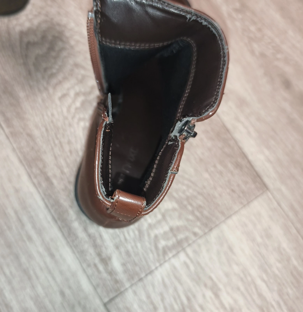 Next Womens Brown Ankle Boots Block Heel Side Zip Size UK 5 EU 38 US 7 – 7.5