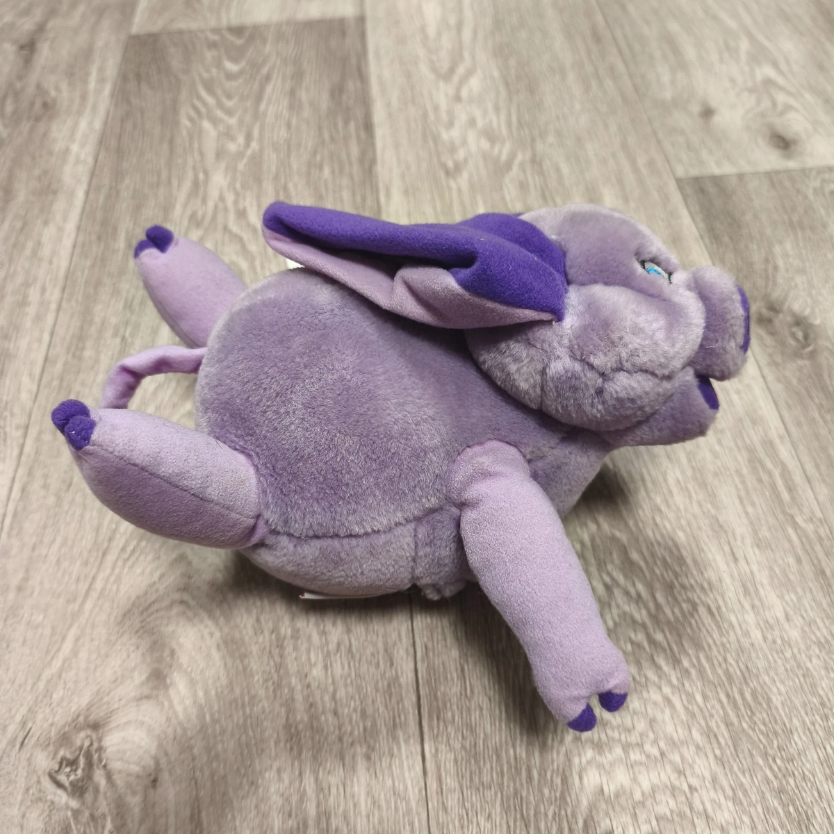 Vintage Piggles Purple Pig Plush Stuffed Animal Toy Paper Tag Included