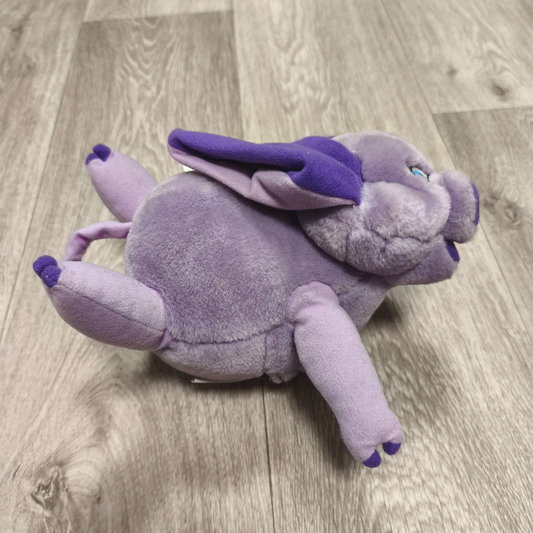 Vintage Piggles Purple Pig Plush Stuffed Animal Toy Paper Tag Included