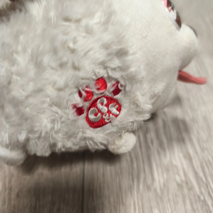 Spin Master Chubby Puppies & Friends White Poodle Plush Dog Zipper Belly Toy