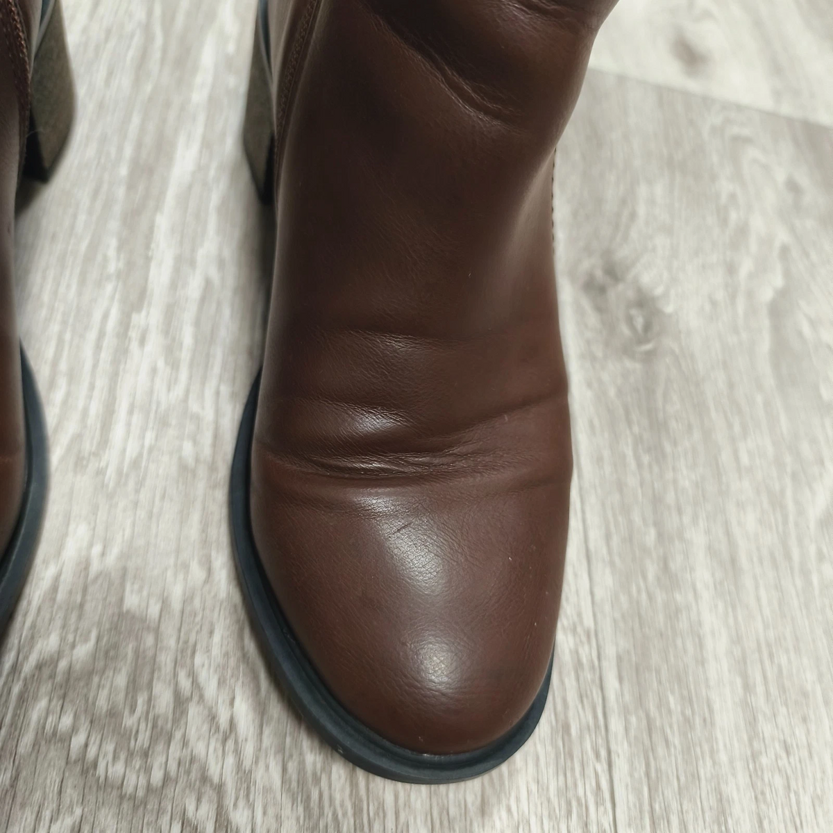 Next Womens Brown Ankle Boots Block Heel Side Zip Size UK 5 EU 38 US 7 – 7.5
