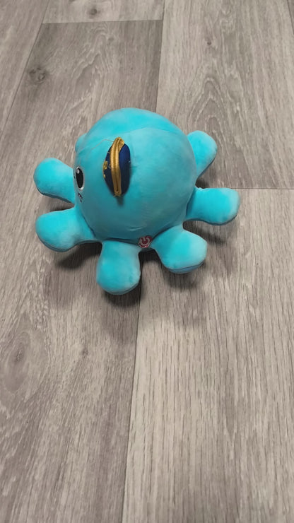 Interactive Blue Octopus Plush Toy Moving Crawling Sailor Hat