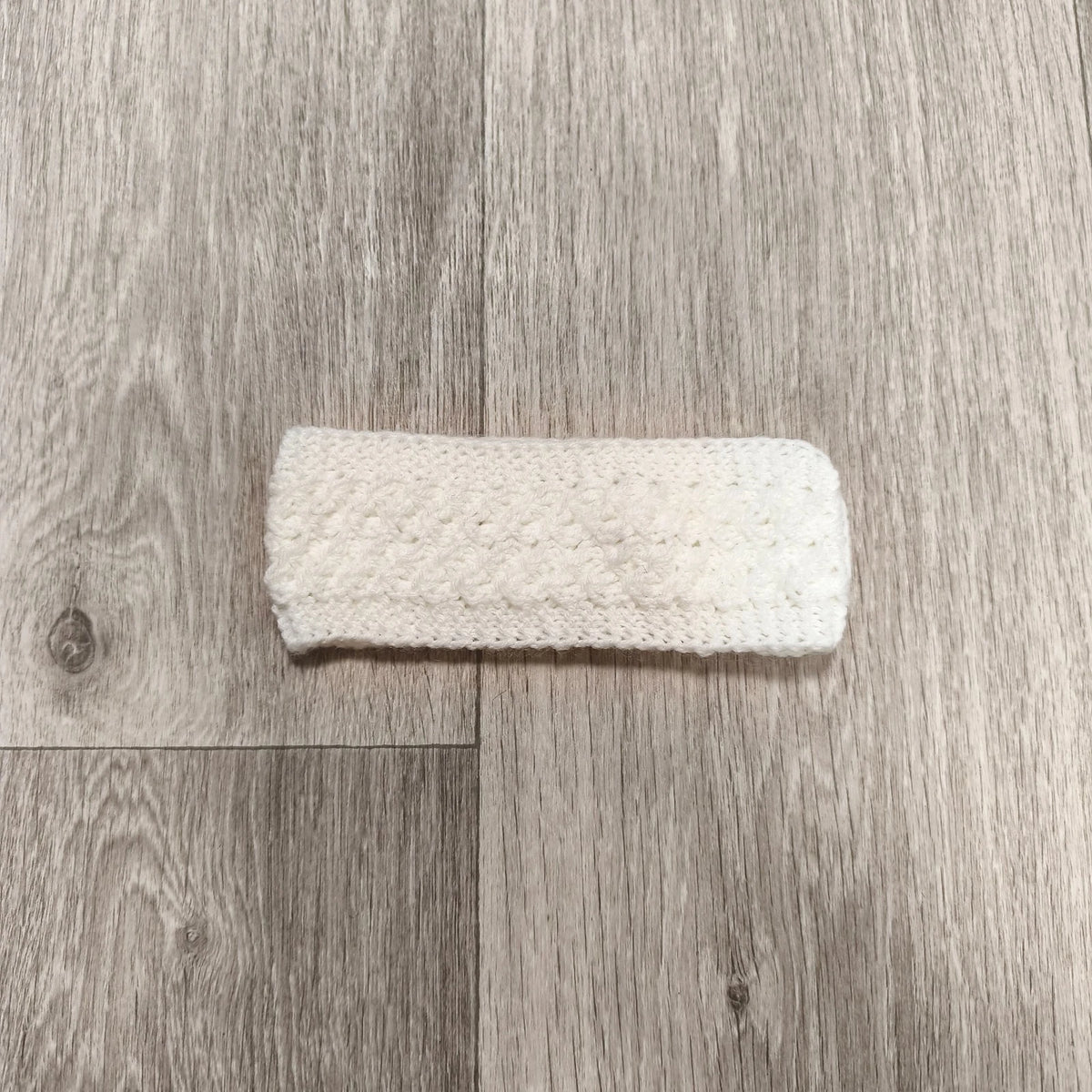 White Knit Headband Ear Warmer Soft Textured Cable Knit Winter Hair Band