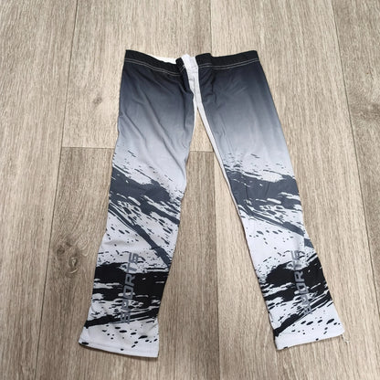 Unbranded Sports Compression Sleeves Black White Grey Gradient Mesh Pair