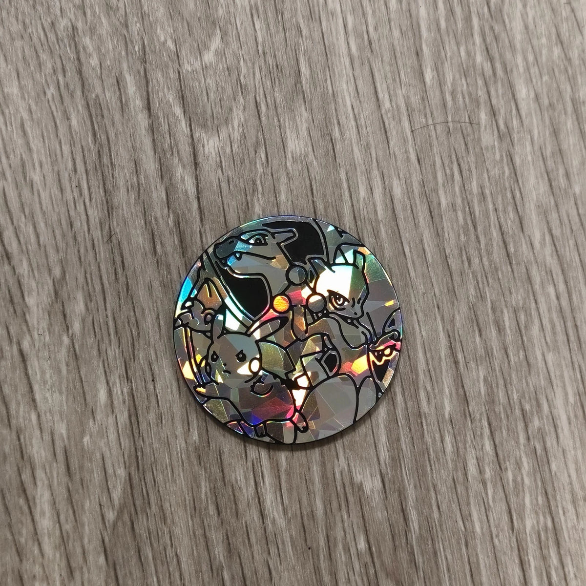 Pokemon TCG Holo Coin Metallic Cracked Ice Pikachu Charizard Mewtwo Holographic