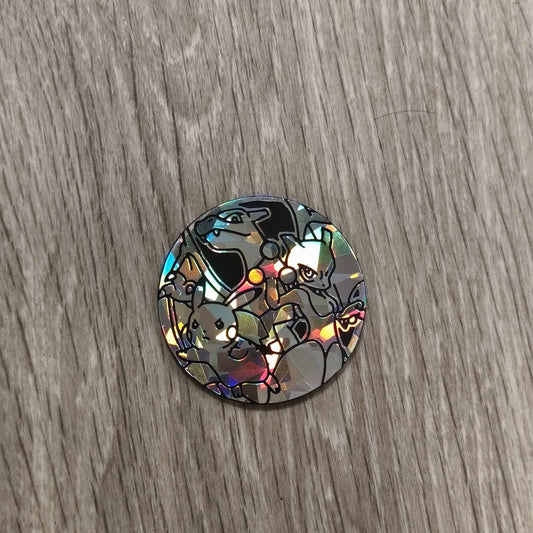 Pokemon TCG Holo Coin Metallic Cracked Ice Pikachu Charizard Mewtwo Holographic