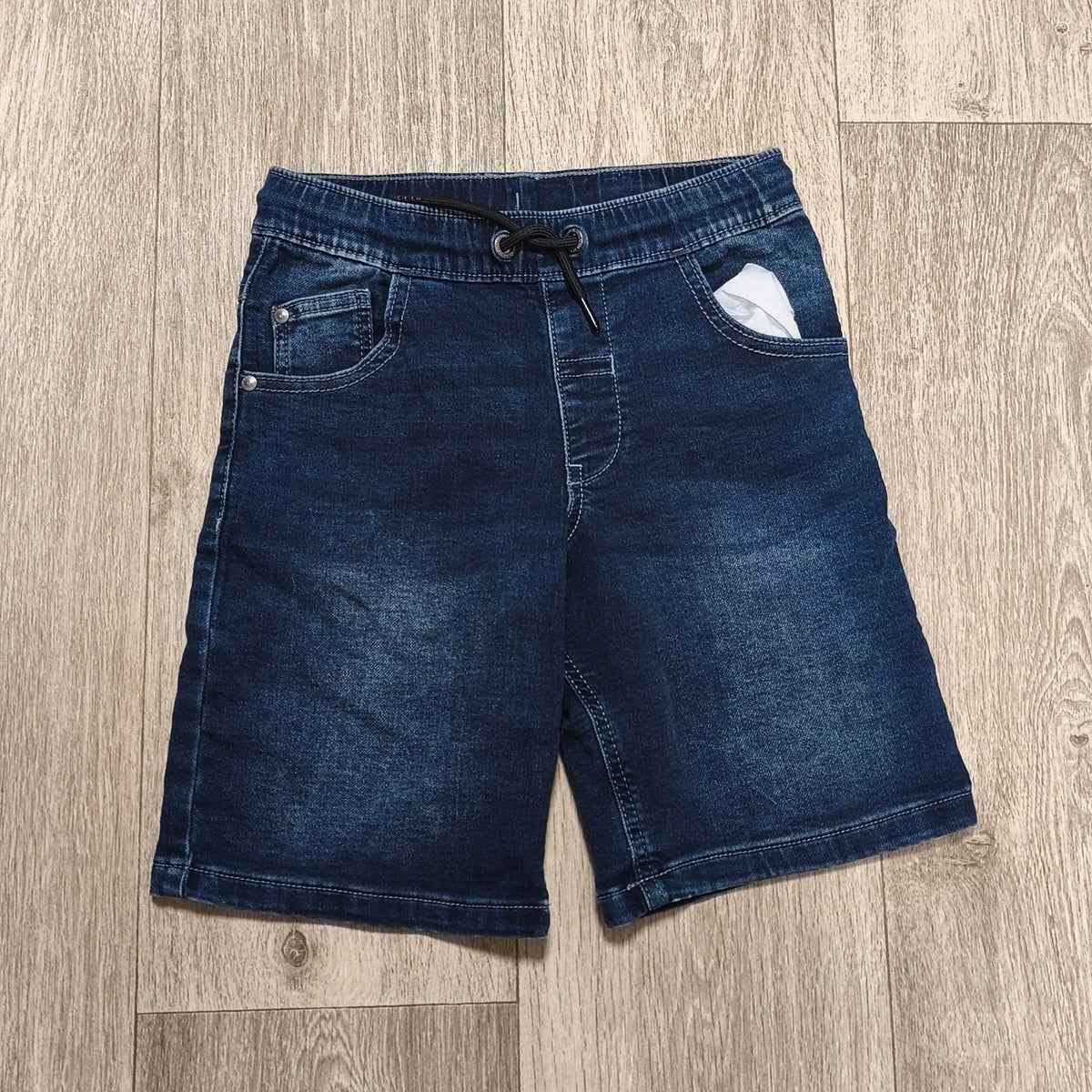 George Boys Blue Denim Shorts Age 9-10 Years Elasticated Waist Drawstring Jogg