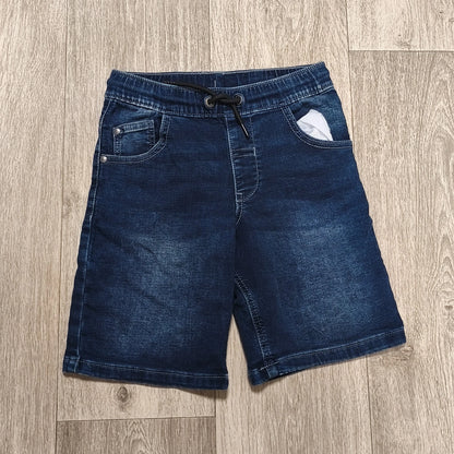 George Boys Blue Denim Shorts Age 9-10 Years Elasticated Waist Drawstring Jogg
