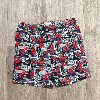 Marvel Spider-Man Boys Swim Shorts Trunks Size 5-6 Years Comic Print Swimwear