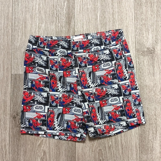 Marvel Spider-Man Boys Swim Shorts Trunks Size 5-6 Years Comic Print Swimwear