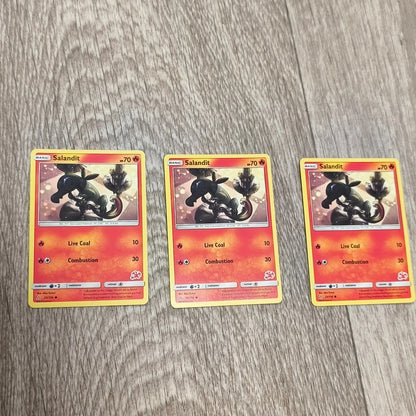 3x Pokemon Salandit 25/156 Sun & Moon Ultra Prism Common TCG Card Lot