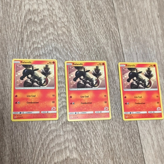 3x Pokemon Salandit 25/156 Sun & Moon Ultra Prism Common TCG Card Lot