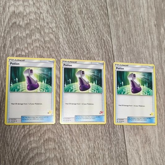 3x Pokemon TCG Potion 127/149 Sun & Moon Battle Academy Trainer Cards Lot