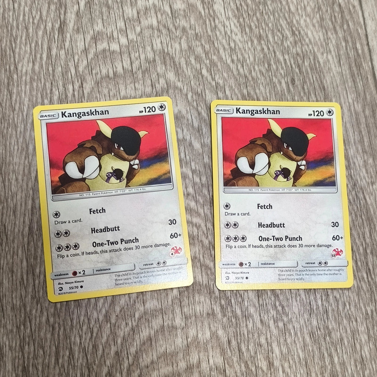Pokemon Kangaskhan 55/70 Dragon Majesty 2018 Basic TCG Card Lot of 2