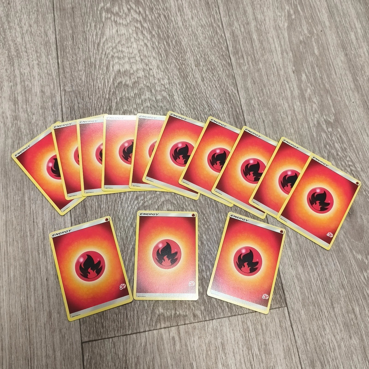 Lot of 13 Pokemon TCG Basic Fire Energy Cards 2017 Red Trading Cards