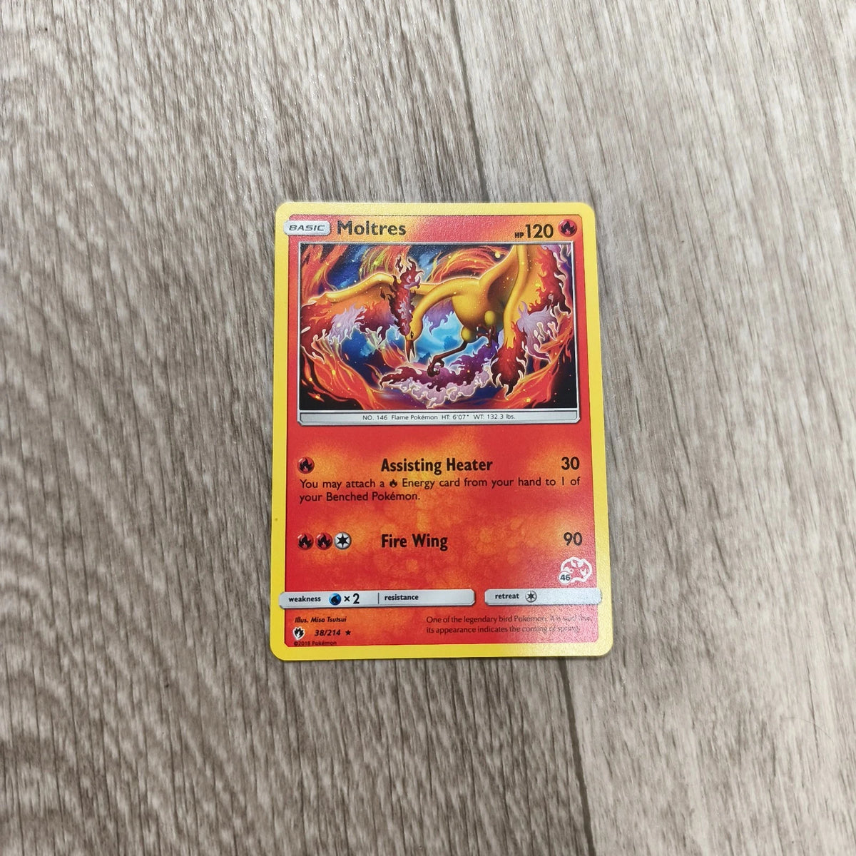 Pokemon TCG Moltres 38/214 Lost Thunder Stamped Promo Single Card