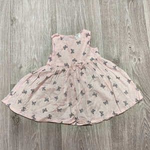 H&M Baby Girls Pink Butterfly Print Dress Sleeveless Bow Size 4-6 Months EUR 68