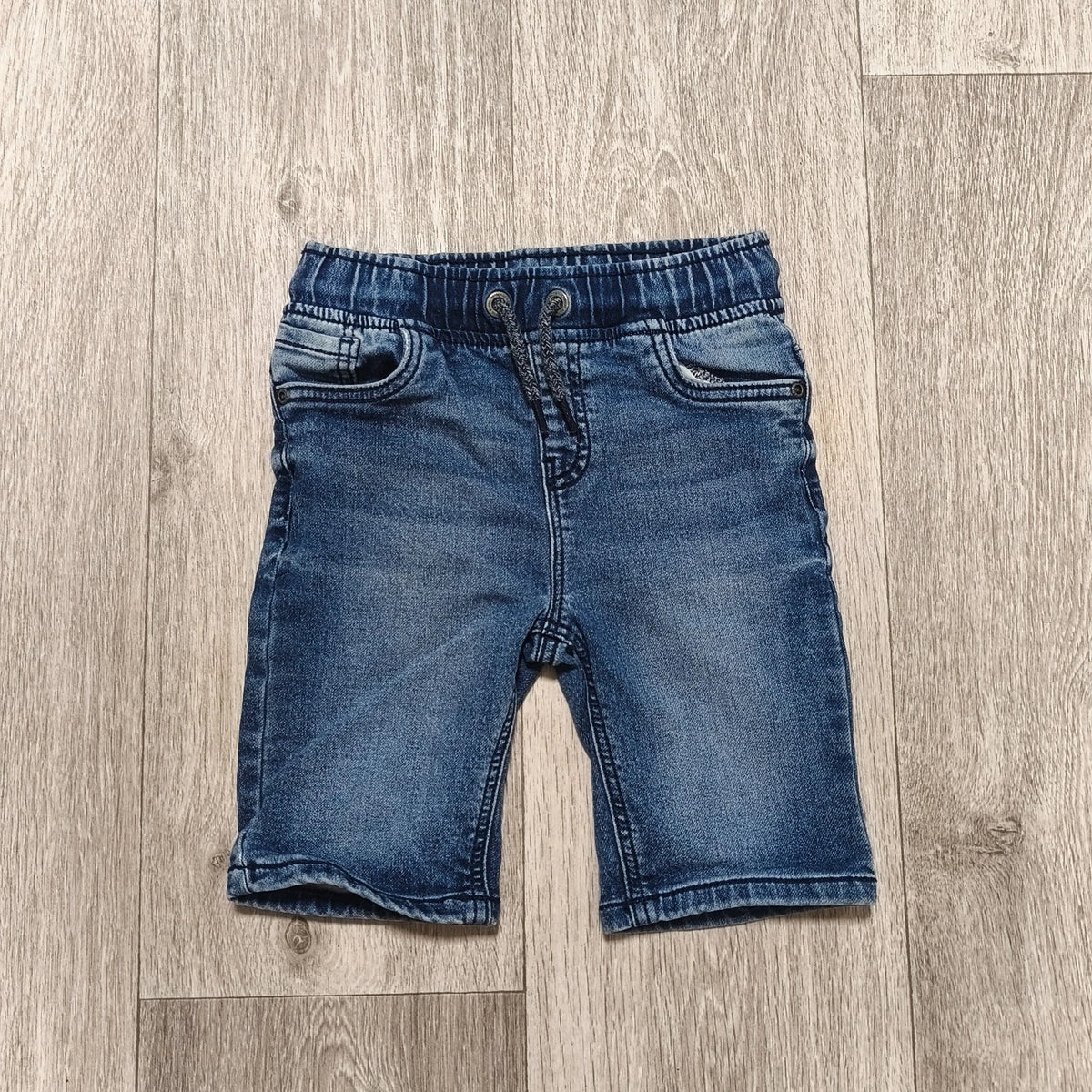 Tu Kids Boys Denim Shorts Blue Elastic Drawstring Waist Age 4-5 Years 104-110cm