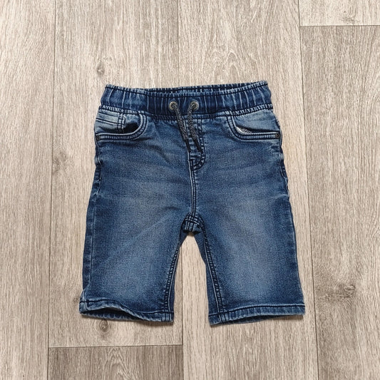 Tu Kids Boys Denim Shorts Blue Elastic Drawstring Waist Age 4-5 Years 104-110cm