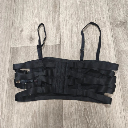 ASOS Black Strappy Caged Bralette Bra Top Cut Out Womens Size US 8 UK 12 EU 40