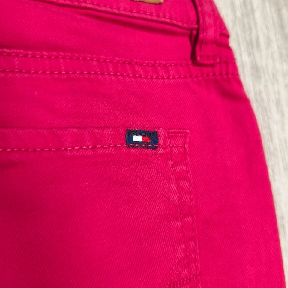 Tommy Hilfiger Rome Women Size 4 Red Denim Skirt Regular Fit 5 Pocket