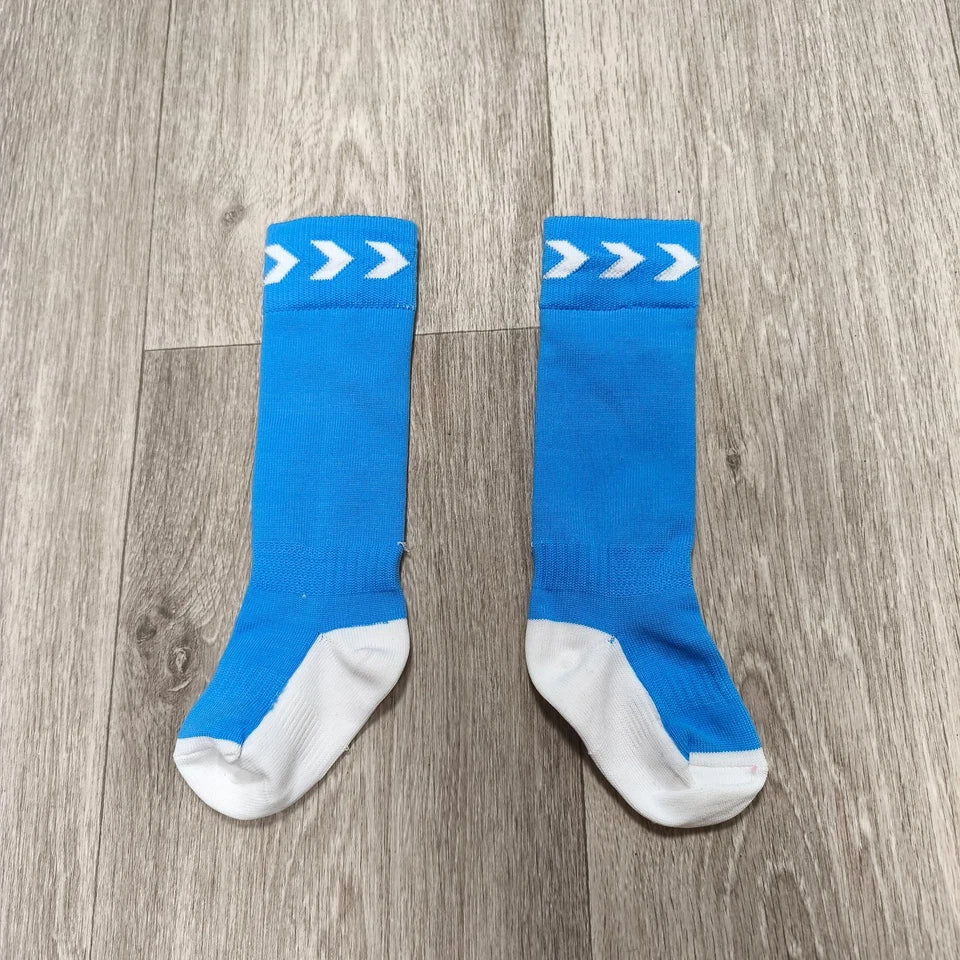 Blue White Chevron High Knee Sports Football Socks NWOT Storage Marks