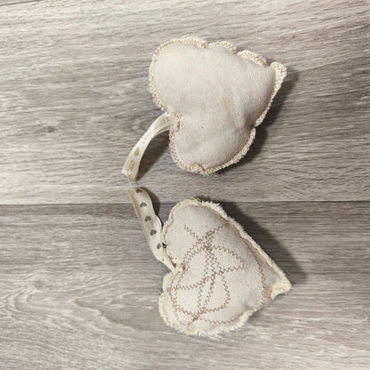 Set 2 Leicestershire Club You 2011 Fabric Heart Hanging Ornaments Gold Decor