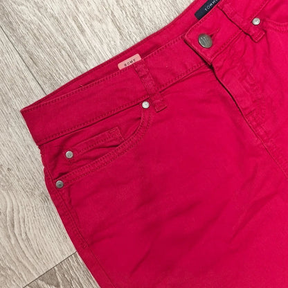 Tommy Hilfiger Rome Women Size 4 Red Denim Skirt Regular Fit 5 Pocket