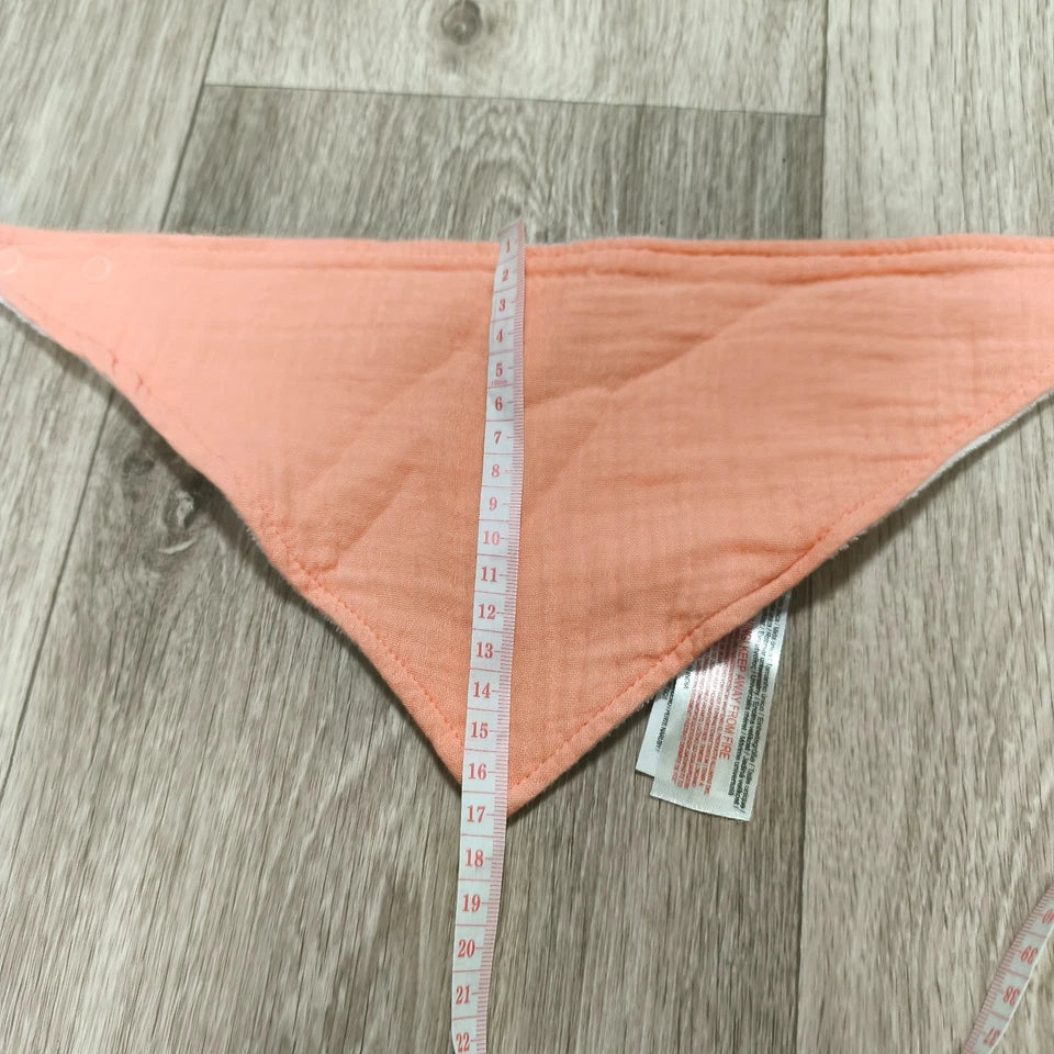 Primark Baby Bandana Bib Peach Pink Soft Drool Teething Snaps One Size