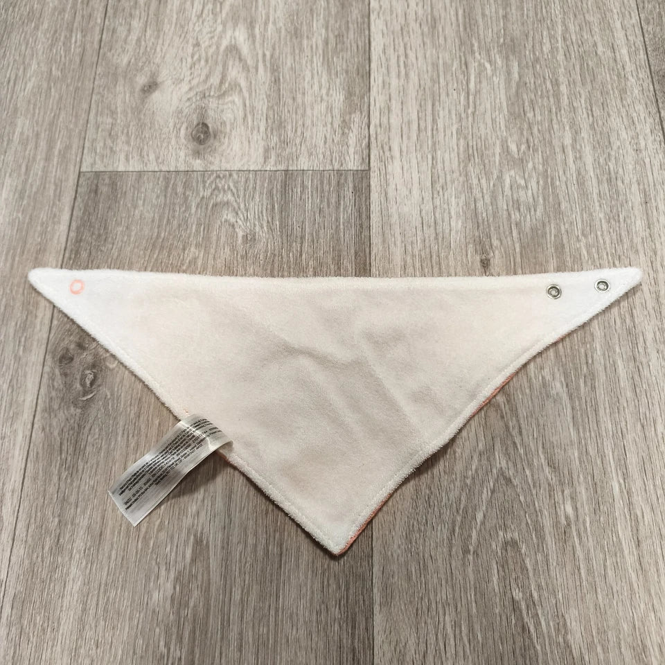 Primark Baby Bandana Bib Peach Pink Soft Drool Teething Snaps One Size